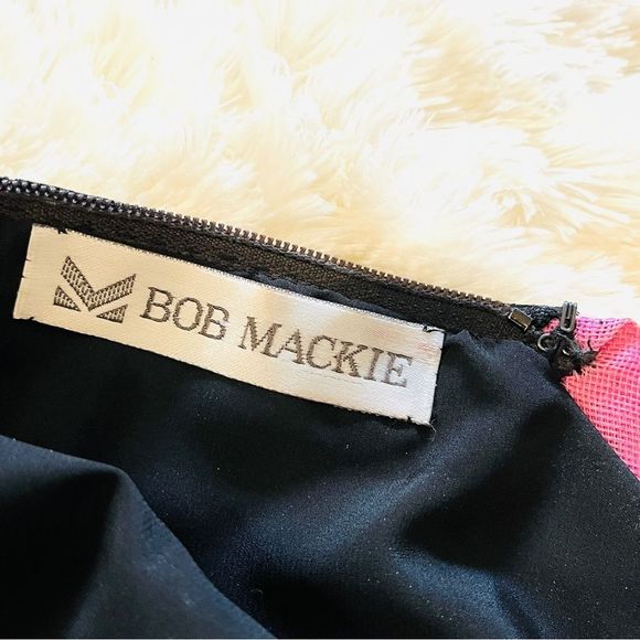 RARE Vintage Bob MACKIE One Shoulder Floral Beaded Tulip Drs 4/6 - Picture 4 of 16